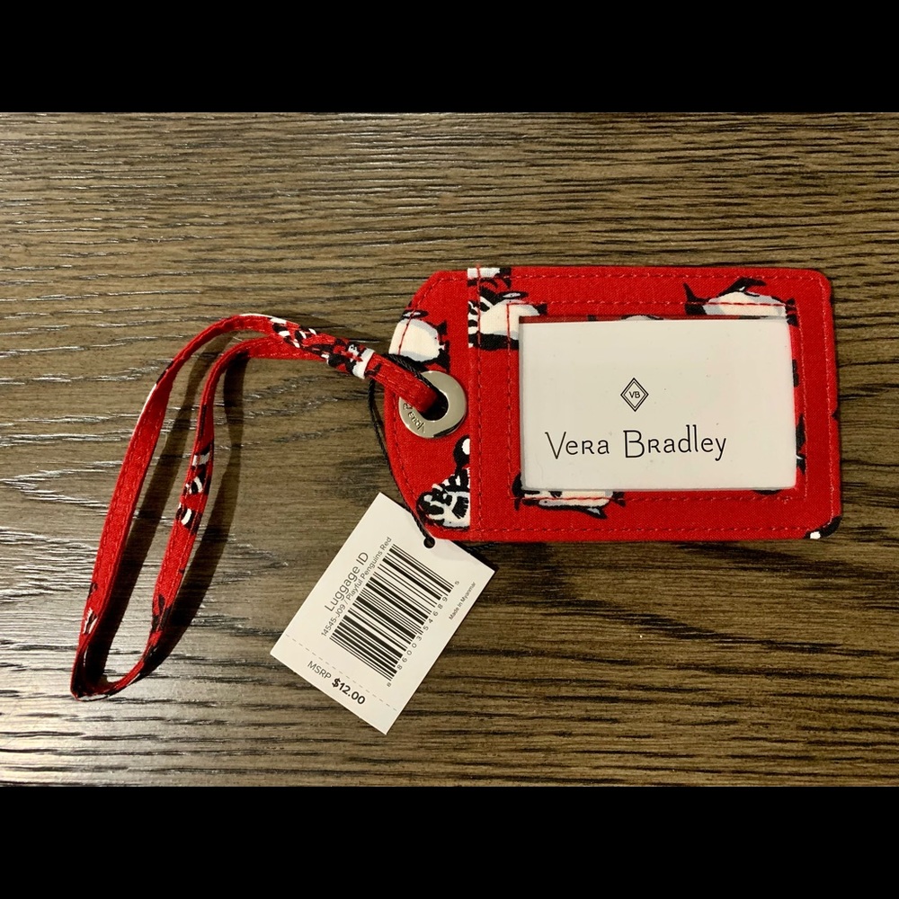 Vera Bradley Luggage ID in Playful Penguins Red NWT